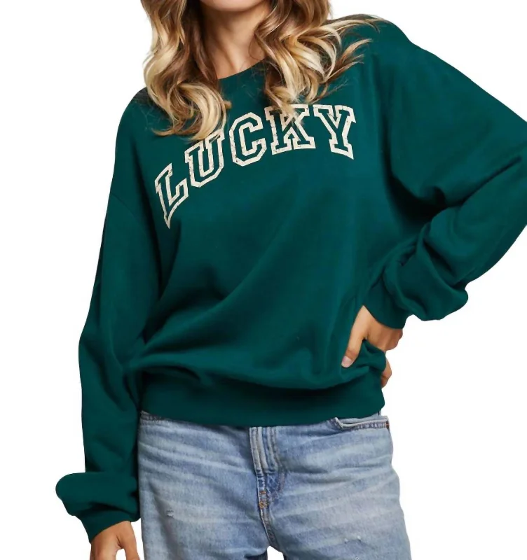 Lucky Sweatshirt In Bluegrass Green