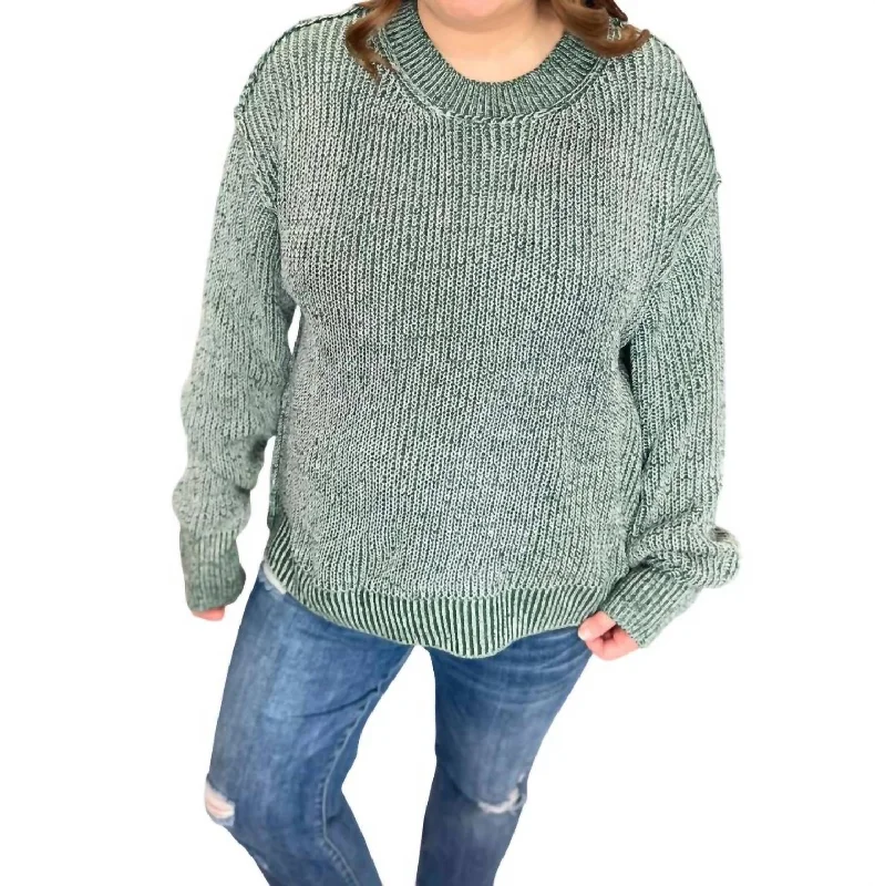 Huntress Knit Sweater In Hunter Green/white