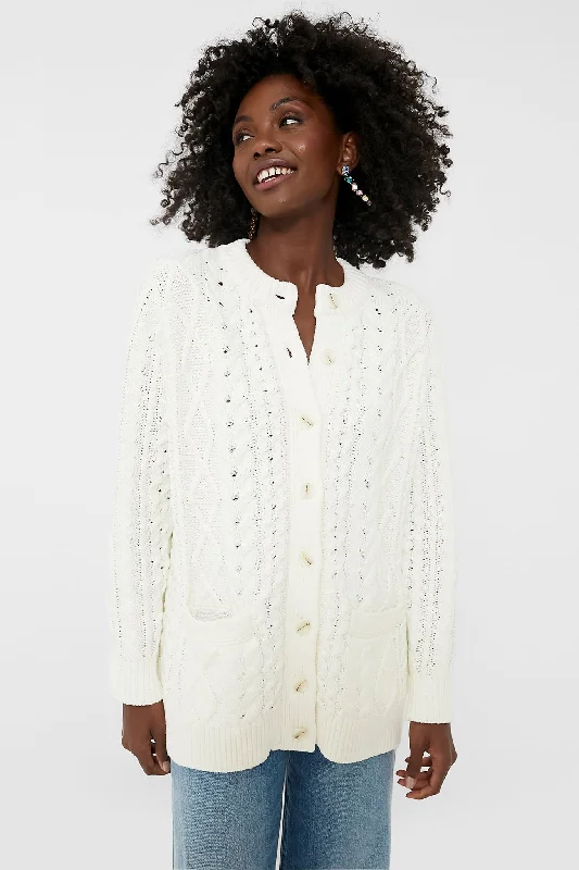 White Cotton Abigail Cardigan