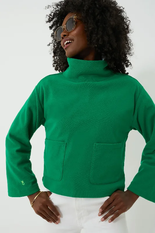 Green Crosby Terry Turtleneck