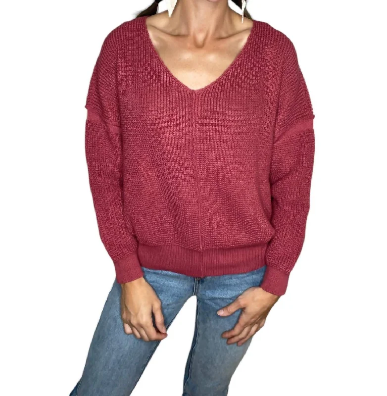 Gabby Sweater In Deep Rose