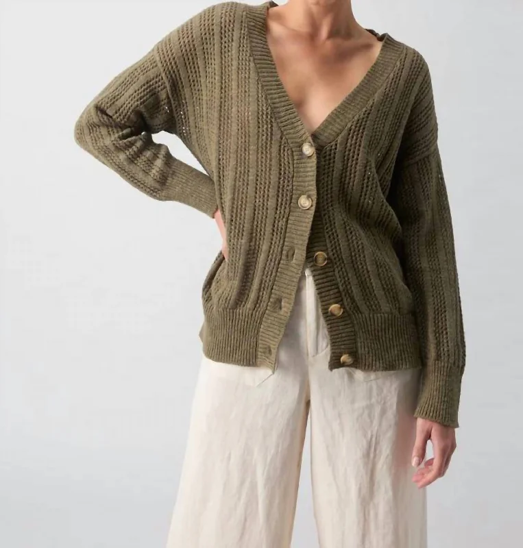 Happy Days Cardi In Burnt Olive