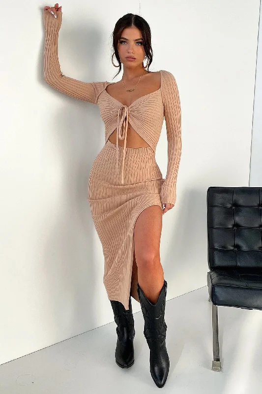 Julius Midi Dress - Tan