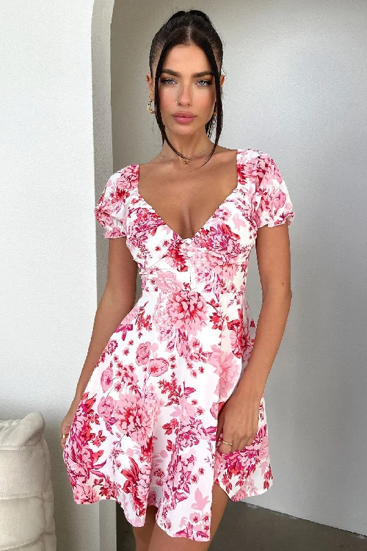 Solem Mini Dress - Pink/Red Floral