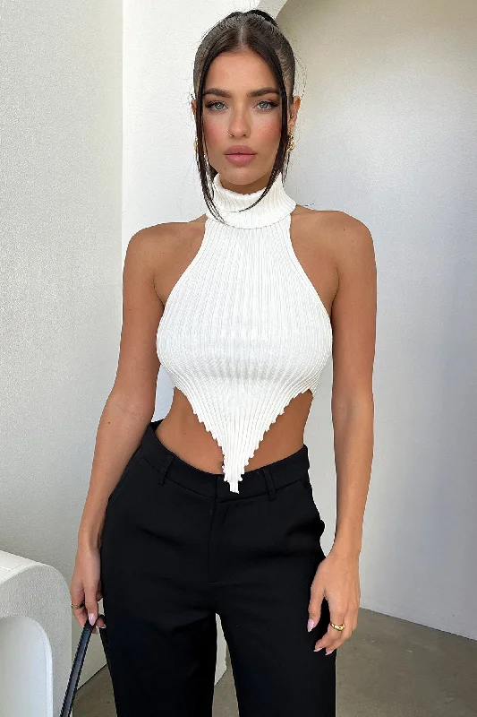 Sylvie Knit Crop - White