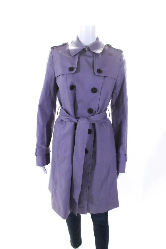 Hobbs London Womens Cotton Double Breasted Saskia Trench Coat Lilac