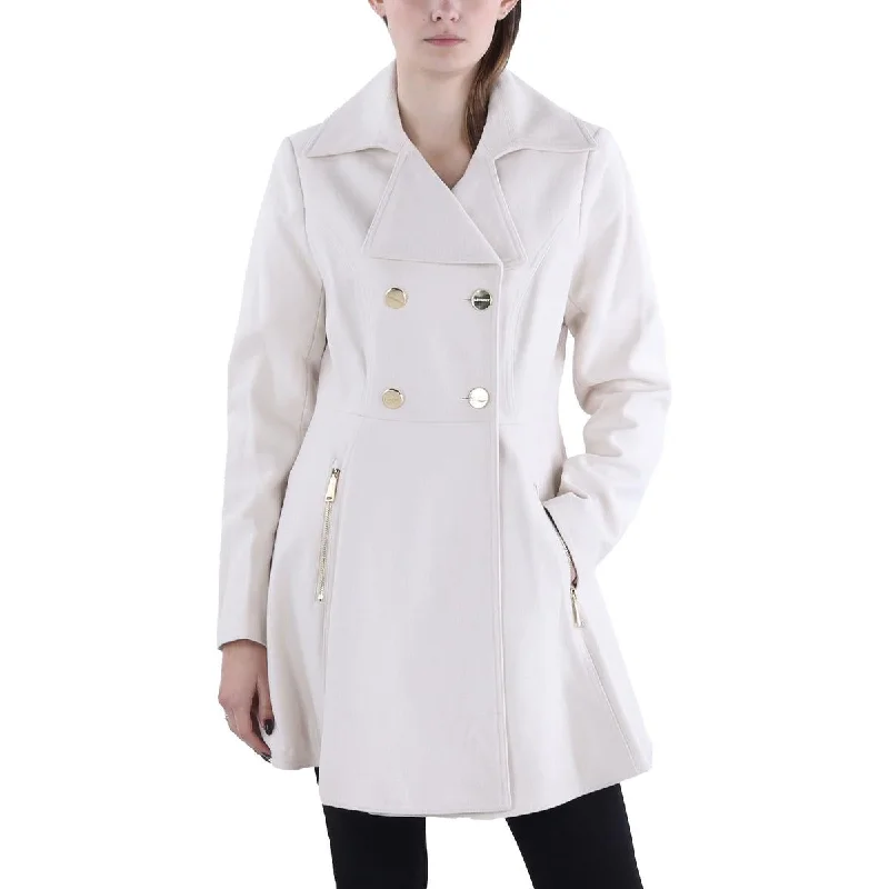 Womens Wool Blend Midi Pea Coat