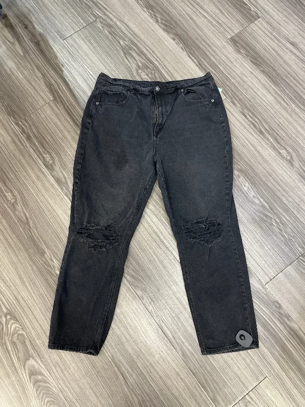 Jeans Straight By American Eagle In Black, Size: 18