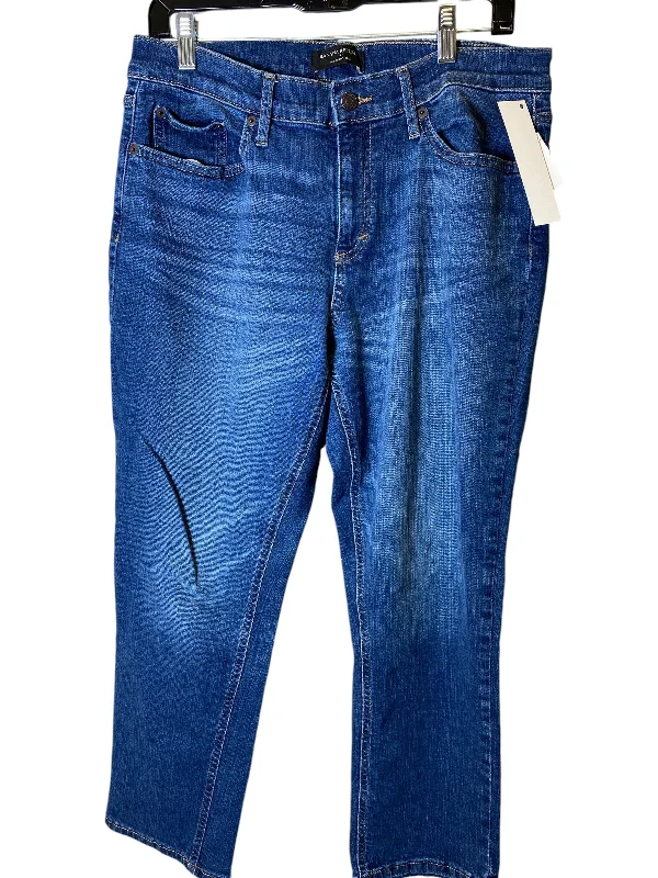 Jeans Straight By Banana Republic In Blue Denim, Size: 12