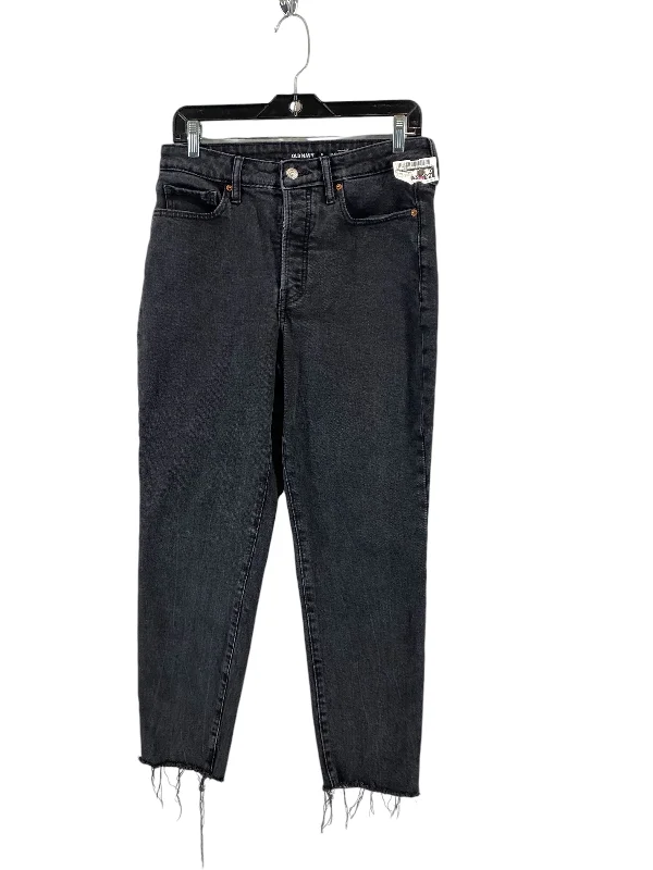 Jeans Straight By Old Navy In Black Denim, Size: 8