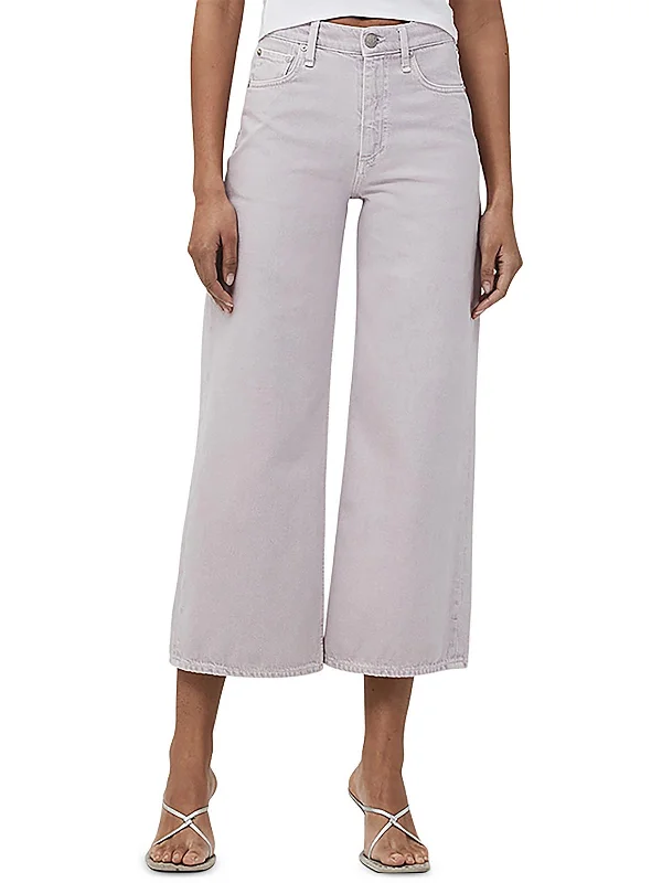 Womens High Rise Colored Wide Leg Jeans