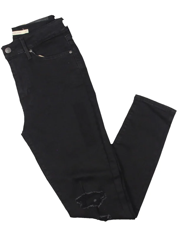 Womens High Rise Destroyed Skinny Jeans