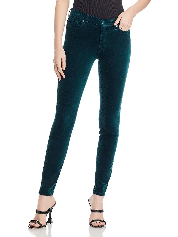 Womens Velvet High Rise Skinny Jeans