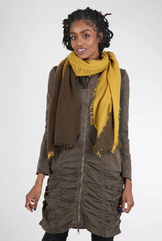 Felted Cashmere Scarf, Ochre/Brown