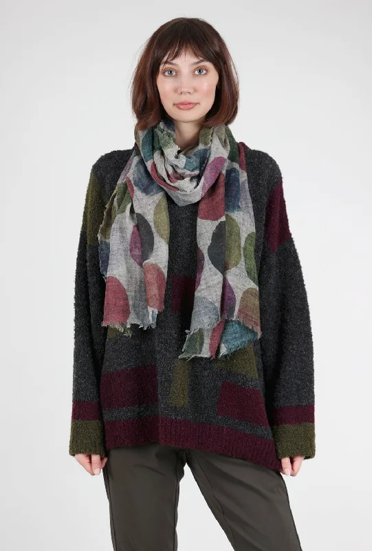 Jora Big Dot Wool Scarf, Green Multi