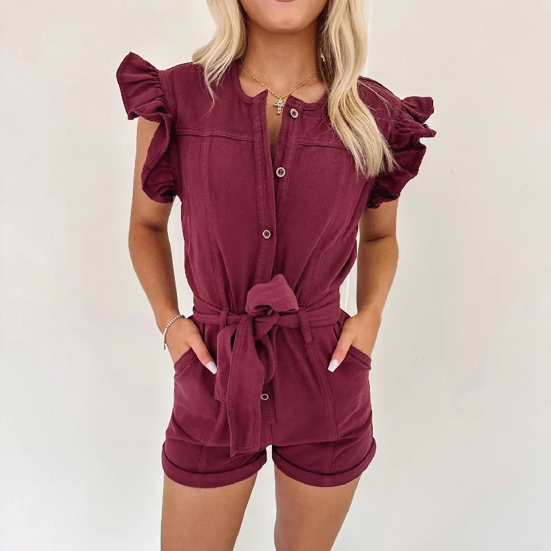 Emersyn Romper - Burgundy