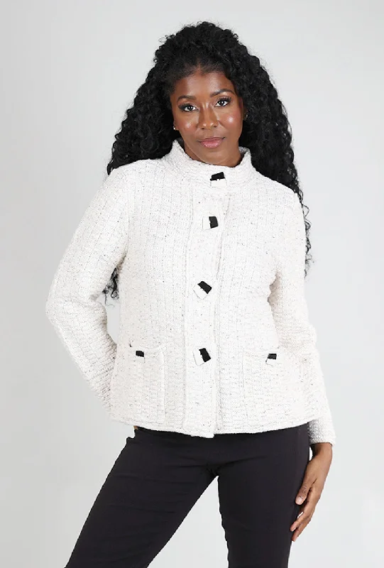 Harvest Tweed Brick Stitch Cardie, Winter White