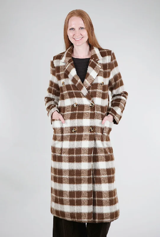 Striped Petra Coat, Brown