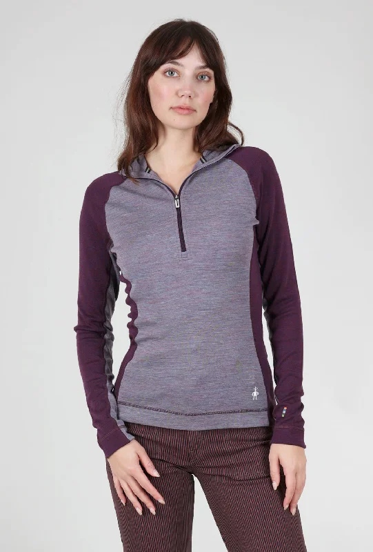 Classic Thermal Merino 1/2 Zip Hoodie, Violet/Purple Iris