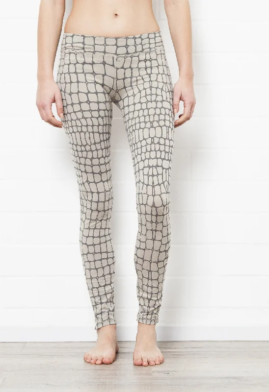 Crocodile Leggings - Cream Grey