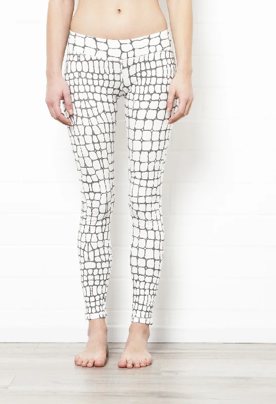 Crocodile Leggings - White Charcoal