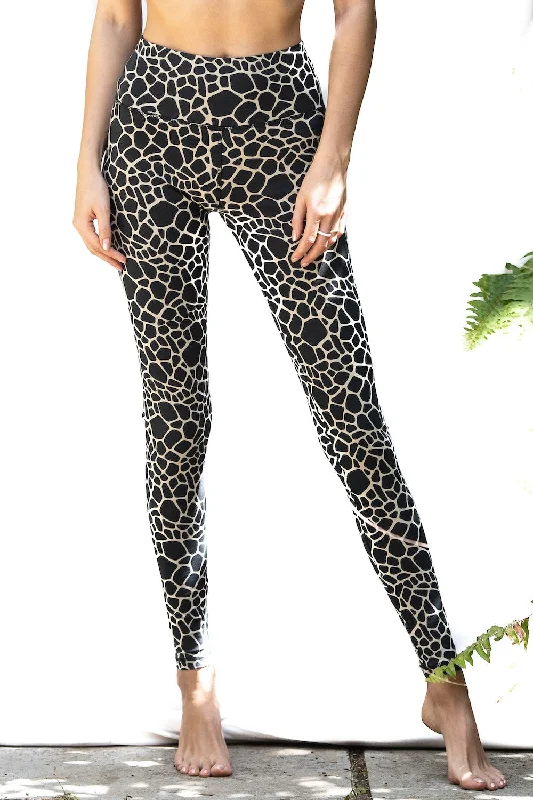 Giraffe Leggings - Cream Black