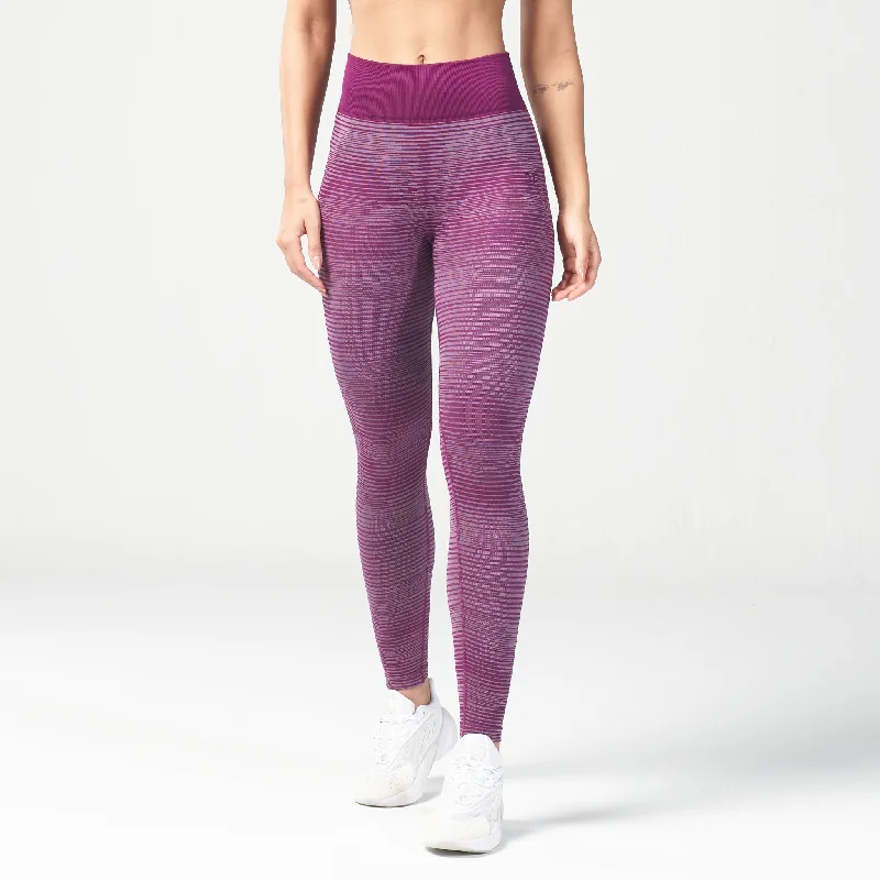 Infinity Stripe Seamless Leggings - Dark Purple