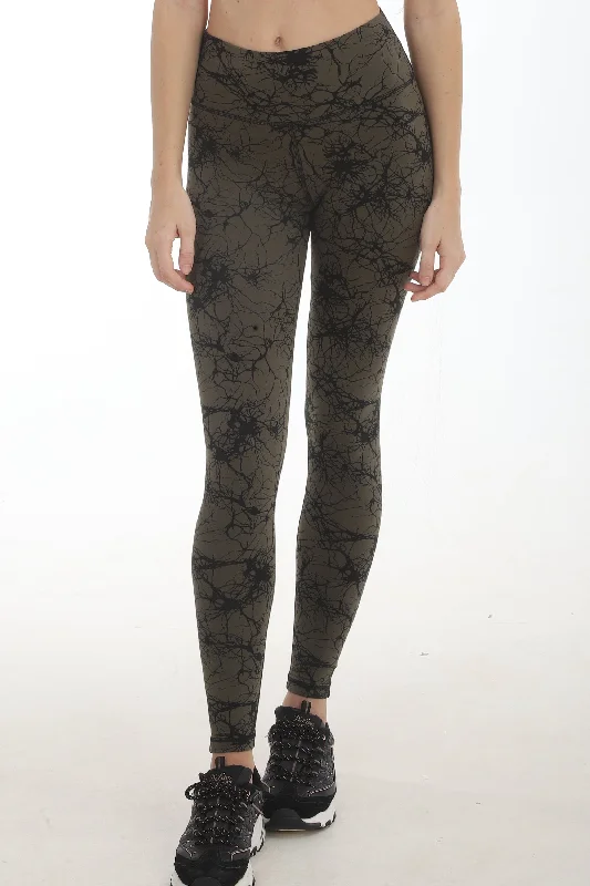 Lightning Leggings - Olive Black