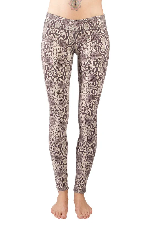 Snake Leggings - Cream Brown