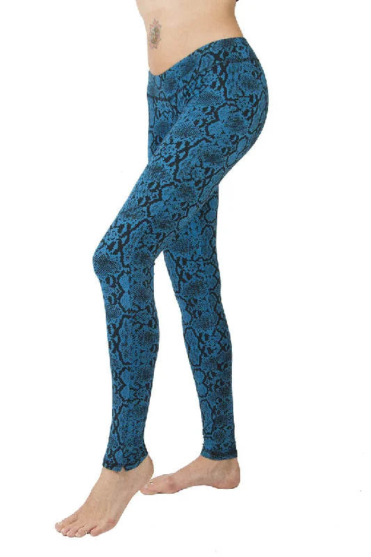 Snake Leggings - Turquoise Black