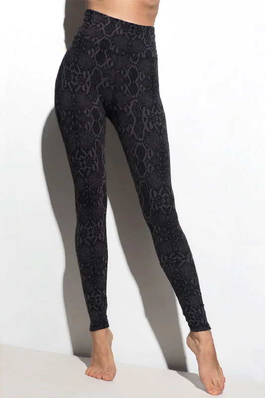 Snake Leggings - Grey Black