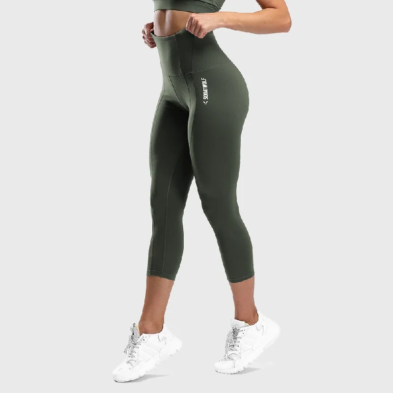 Warrior High-Waisted Cropped Leggings - Olive