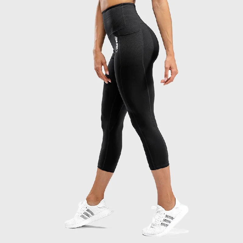 We Rise High-Waisted Cropped Leggings - Black