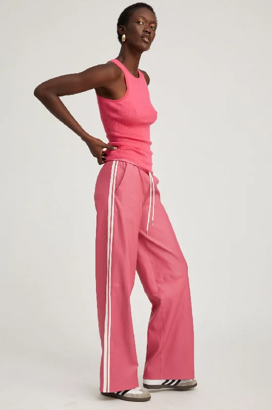 Hot Pink Leather Baggy Athletic Pants