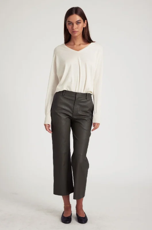 Cactus Leather Cropped Trousers