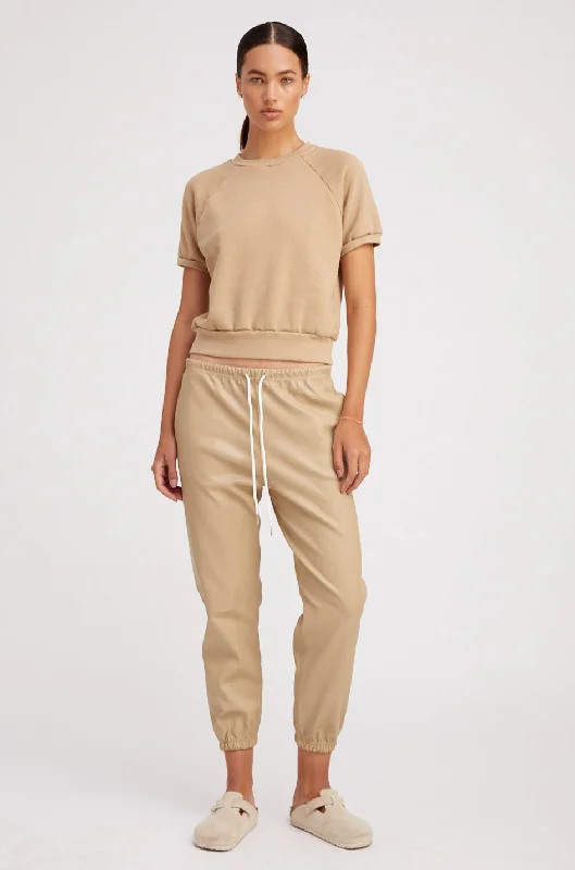 Travertine Leather Sweatpants