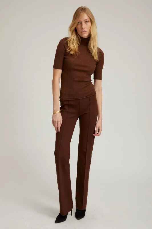 Chocolate Casanova Micro Flare Pintuck Pants