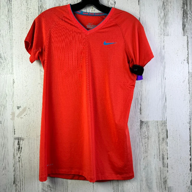 Orange Athletic Top Short Sleeve Nike, Size M