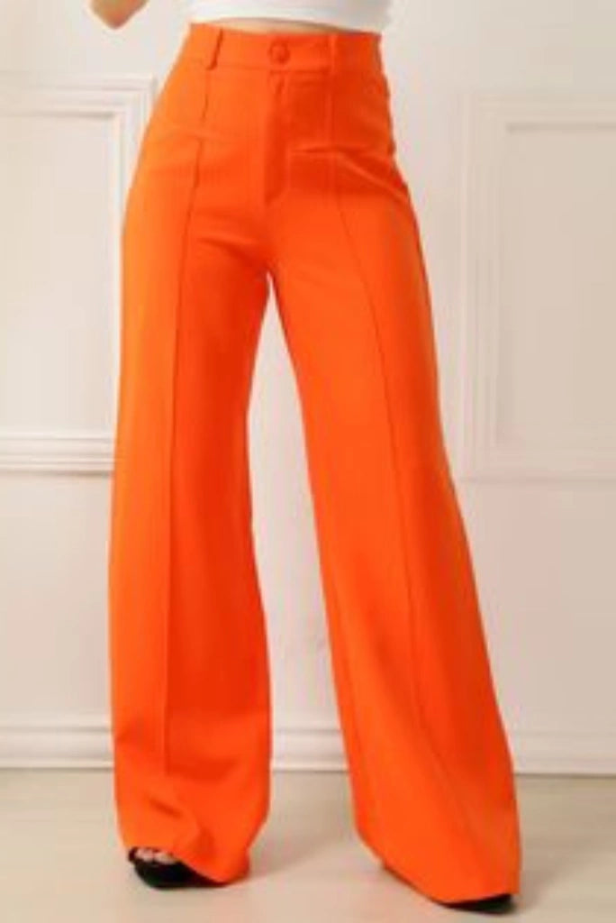 Women Orange Trouser For Office Promos Wedding Party And Every Event Wear