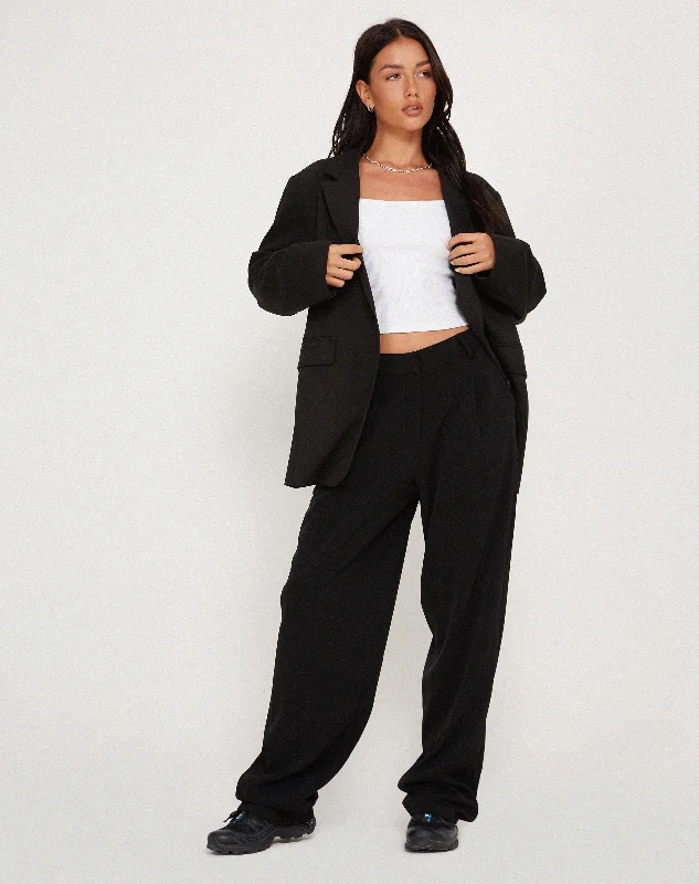 Sakaria Wide Leg Trouser in Tailoring Black