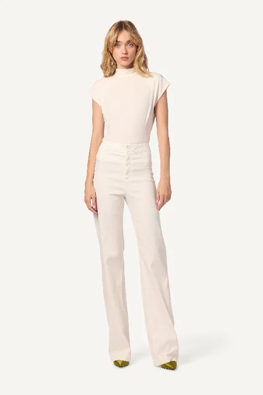 SUNNY HIGH RISE FULL LENGTH PANT | GARDENIA