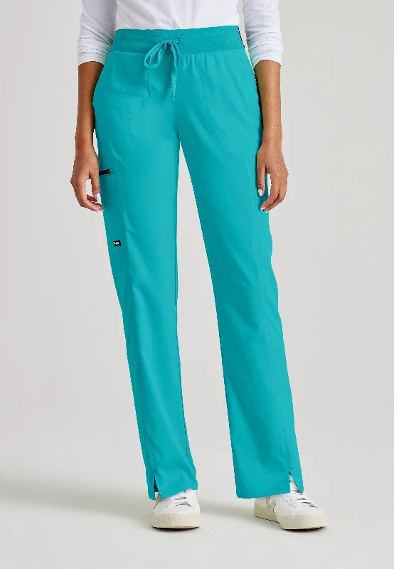 Kim 3-Pocket Mid-Rise Straight Leg Scrub Pant