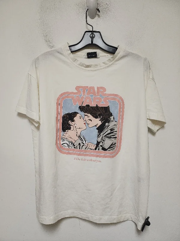 Top Short Sleeve Basic By Walt Disney In Cream, Size: S