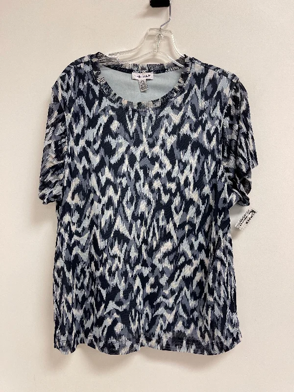 Top Short Sleeve By Calvin Klein In Navy, Size: Xl