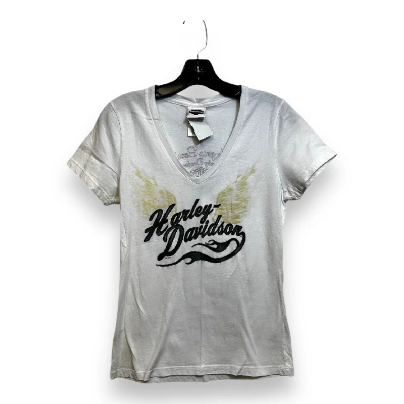 Top Short Sleeve By Harley Davidson In White, Size: M