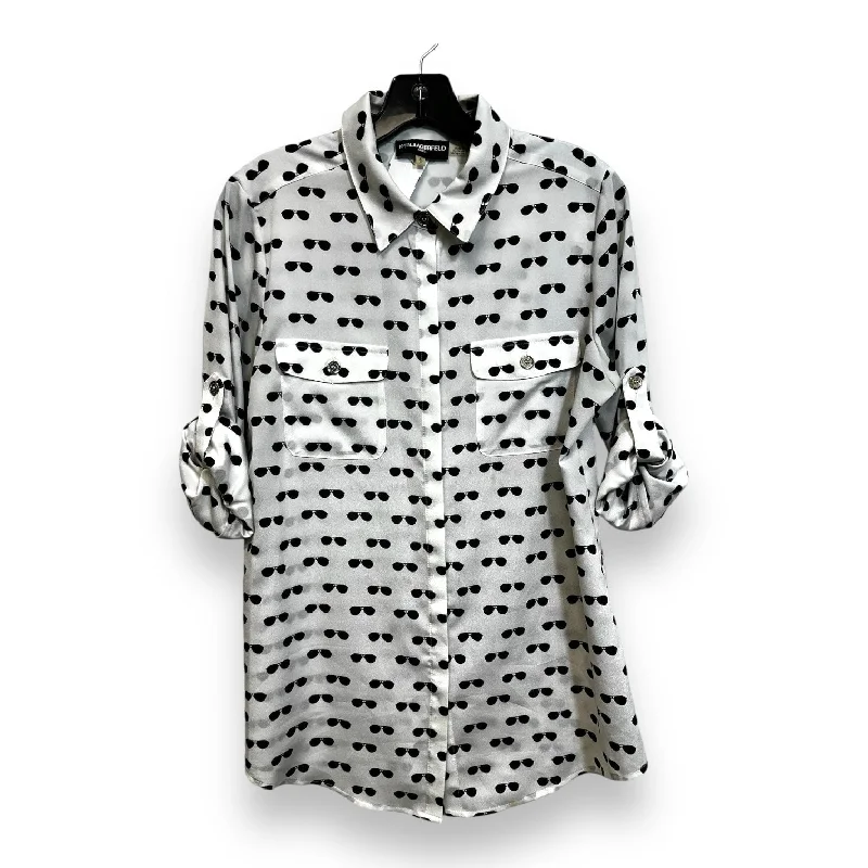 Top Short Sleeve By Karl Lagerfeld In Black, Size: S