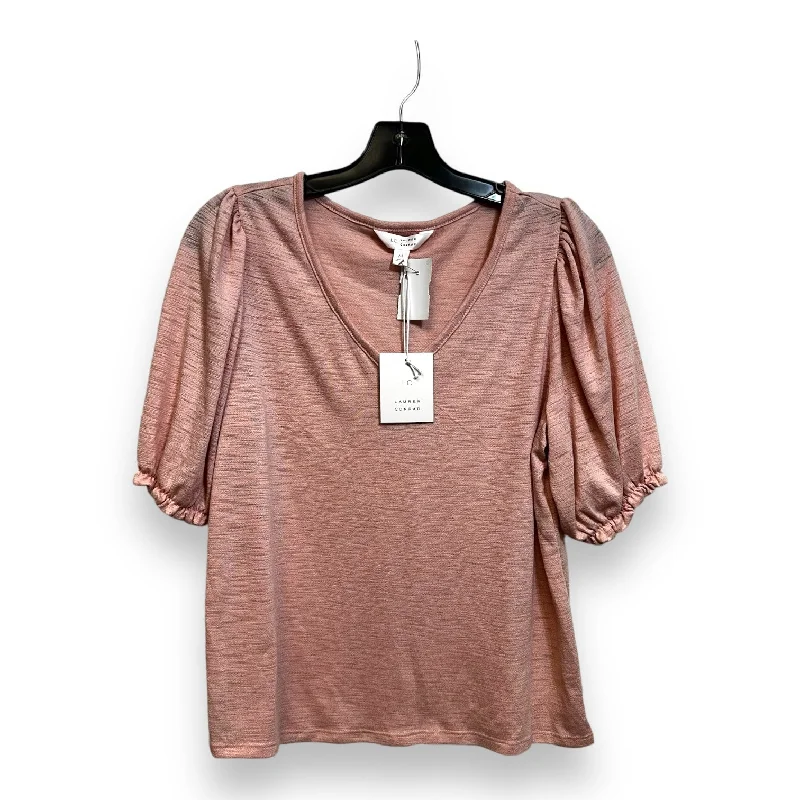 Top Short Sleeve By Lc Lauren Conrad In Peach, Size: M