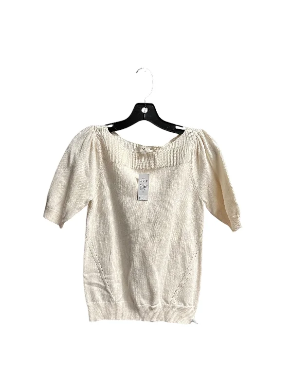 Top Short Sleeve By Loft In Cream, Size: Xs