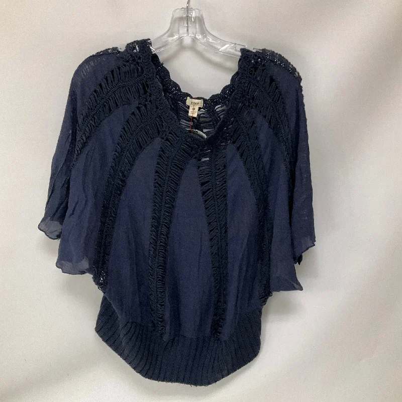 Top Short Sleeve By Tiny In Navy, Size: M