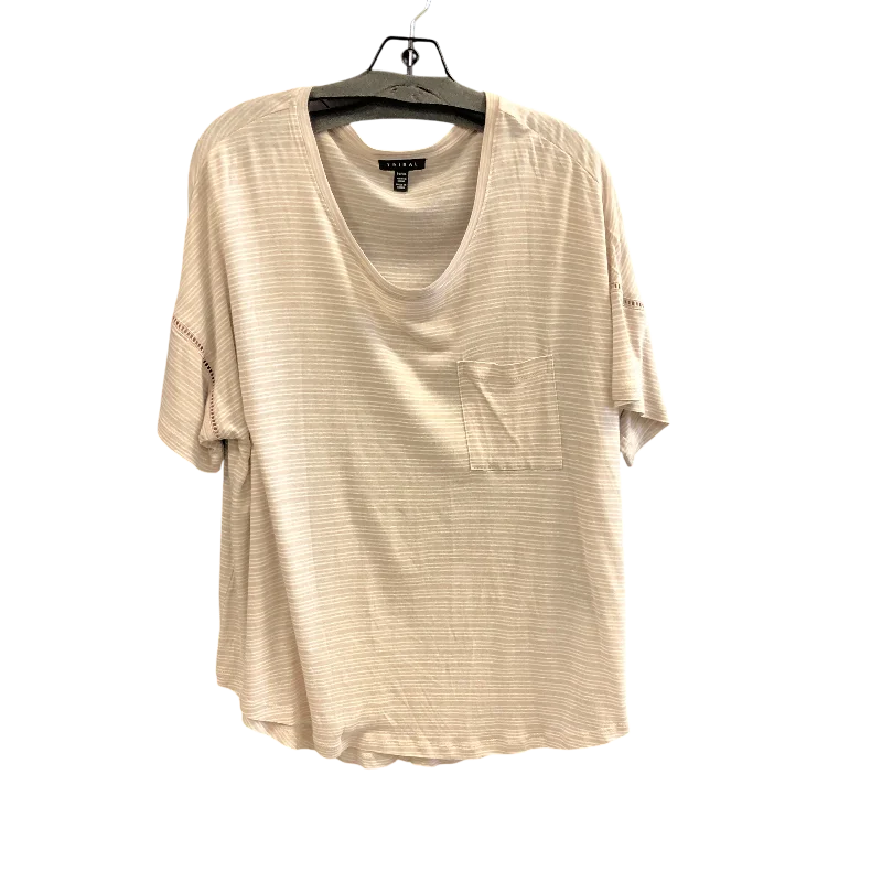 Top Short Sleeve By Tribal In Beige, Size: Xl